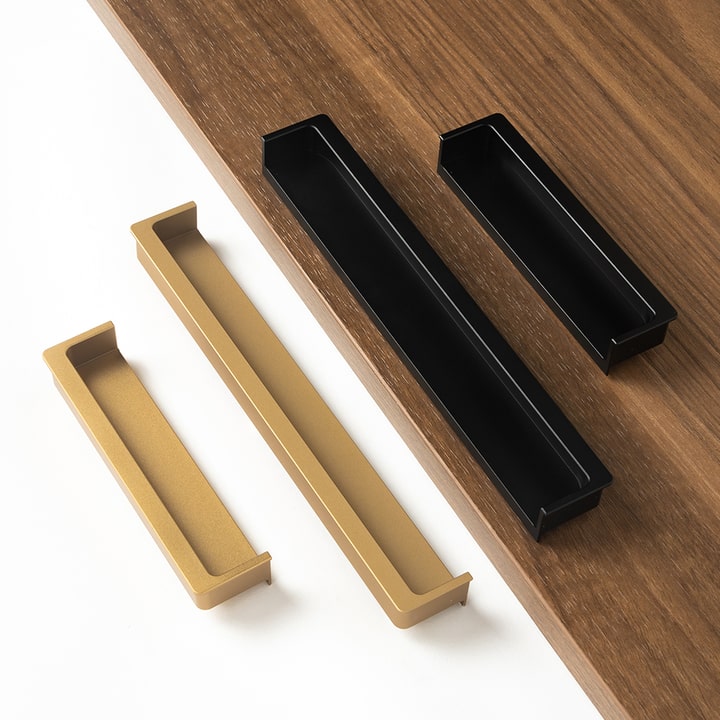 tay nắm âm tủ hiện đại